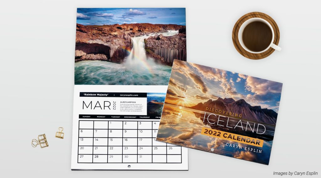 Press Print Calendar with pictures of scenic landscapes