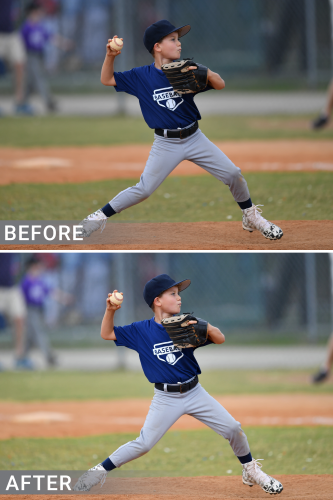 AI Image Enhancement image sample of a baseball image.