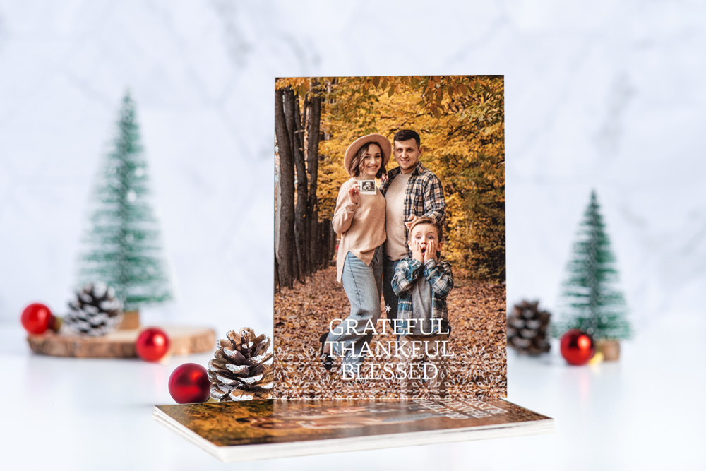 2023 grateful, thankful, blessed holiday card
