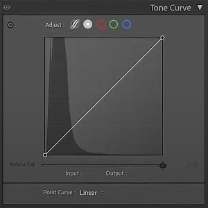 Adjusting Tone Curve in Adobe Lightroom.